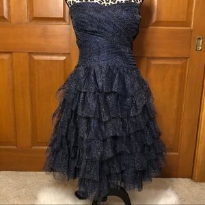 Hailey Adrianna Papell strapless navy dress size 6 NEW